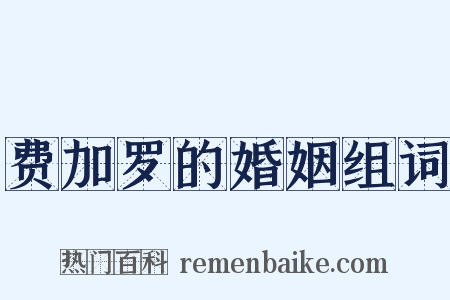 费加罗的婚姻组词是什么意思的图片